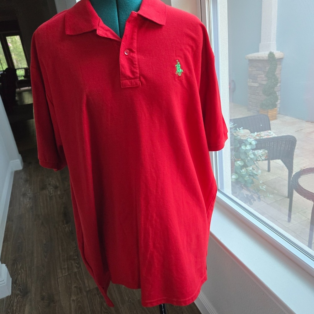 Polo Club Polo Shirt Mens 1X Red Royal County of Berkshire Classic Relaxed Fit
